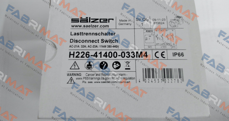 Salzer-H226-41400-033M4 price