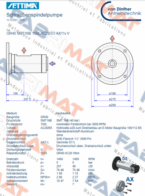 Settima-GR40 SMT 16B 150L AC28/B5 AX11/2" V price