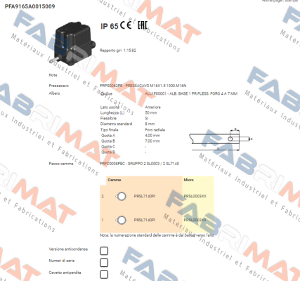 Ter Tecno Elettrica Ravasi-PFA9165A0015009 price