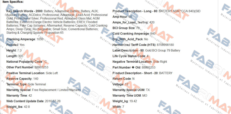 AC DELCO-79PG price