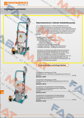 WEITKOWITZ-90413/E-Hydraulik auf Transportkarre, 230V, 50Hz, 0,64l/min price