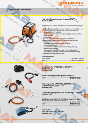 WEITKOWITZ-91430/Hydraulische Akkupumpe CP700 (mit Display) - ersetzt 91423 price