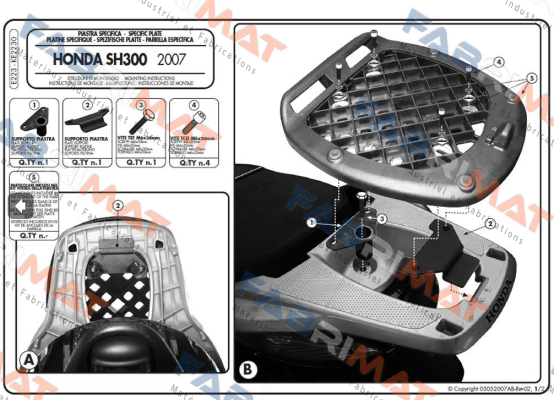 Givi-Kit E for Monolock Top Cases Honda SH 300i (2007-)   price