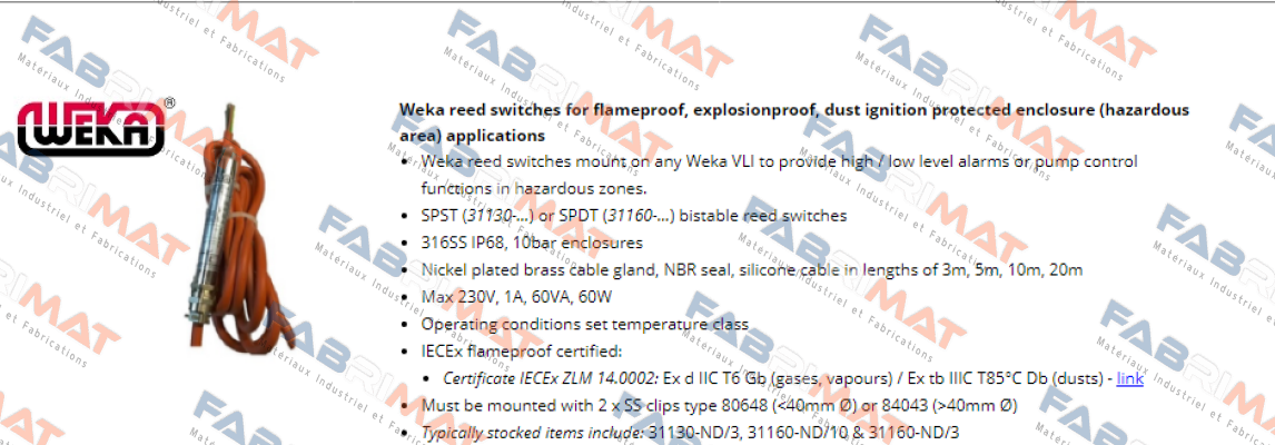 Weka-31160-ND/10 price