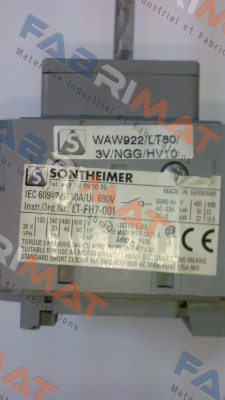 Sontheimer-WAW922/LT80/3V /Z33RG/1/NGG/HV10  price