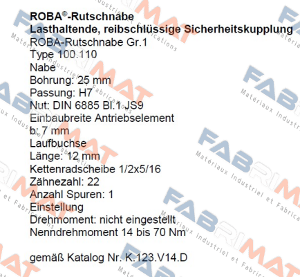 Mayr-P/N: 0000768-2 Type: 100.110 ROBA-Rutschnabe Gr. 1 mit Standardkettenrad  price