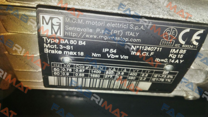 M.G.M MOTORI-80 AC 230/400/50 old code / new code BAX 80 B4 kw 0,75 price