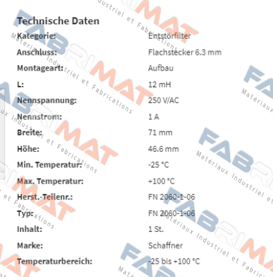 Schaffner-FN2060-1-06 price