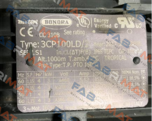 Bonora-3CP100LD/2 obsolete, replacement 4050+0082 price