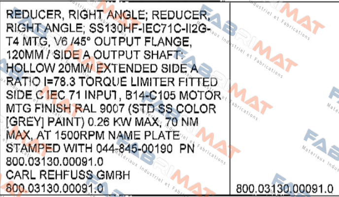 Carl Rehfuss-800.03130.00091.0 price