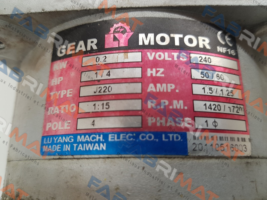 Luyang Gear Motor-J220-200-15-CE2-G3 price