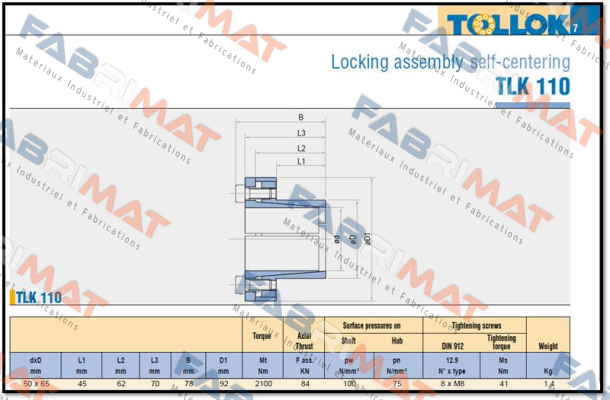 Tollok-T110050X065 price