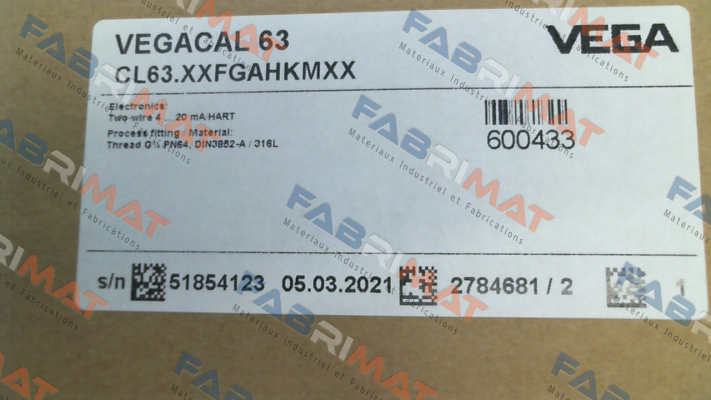 Vega-P/N: CL63.XXFGAHKMXX, Type: VEGACAL 63 price