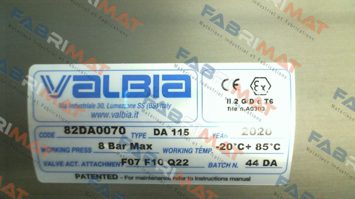 Valbia-82DA0070 / DA115 price