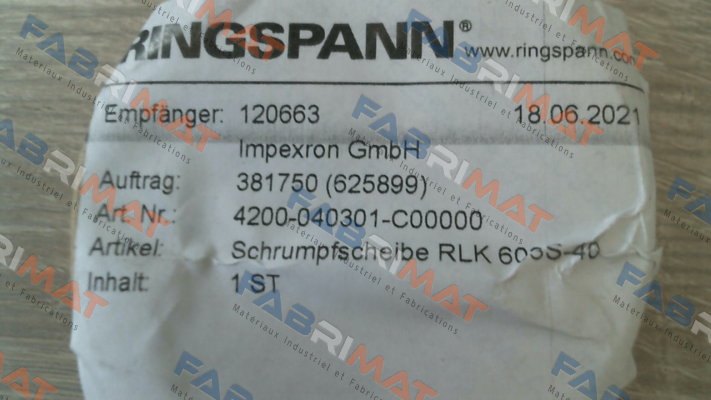 Ringspann-4200-040301-C00000 \ RLK 603 S-40x72 price