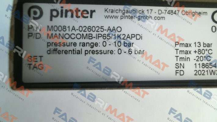 Pinter-MANOCOMB-IP65/1K2APDi price