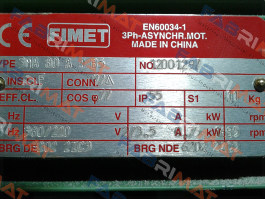 Fimet-3MA 80 A 4 T.380/220V 60HZ B5 0,75KW price