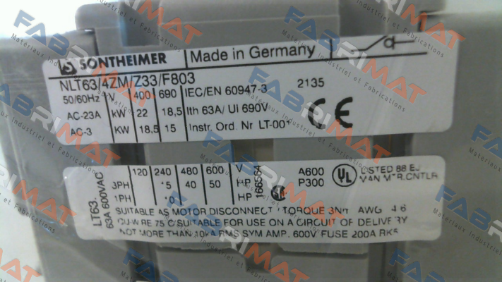 Sontheimer-NLT63/4ZM/Z33/X72/F803 price