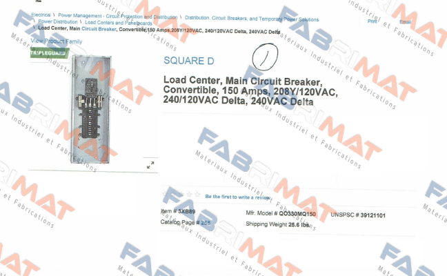 Square D (Schneider Electric)-QO330MQ150 price