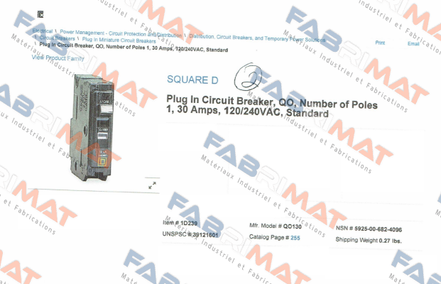 Square D (Schneider Electric)-QO130  price