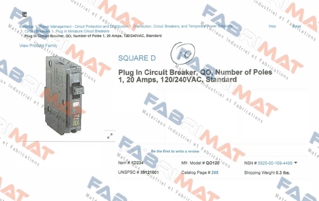 Square D (Schneider Electric)-QO120  price