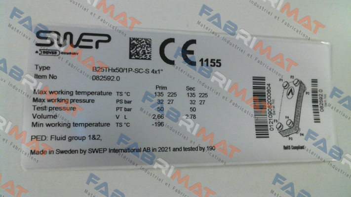 Swep-13845-050 (B25THx50/1P-SC-S 4x1"(45) price