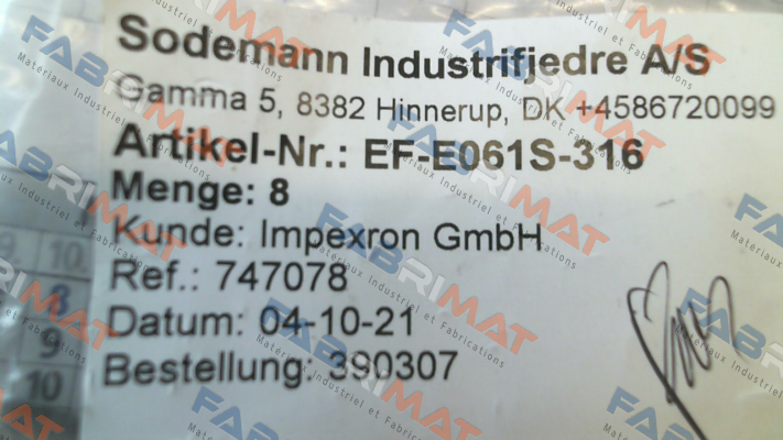 Sodemann-EF-E061S-316 price