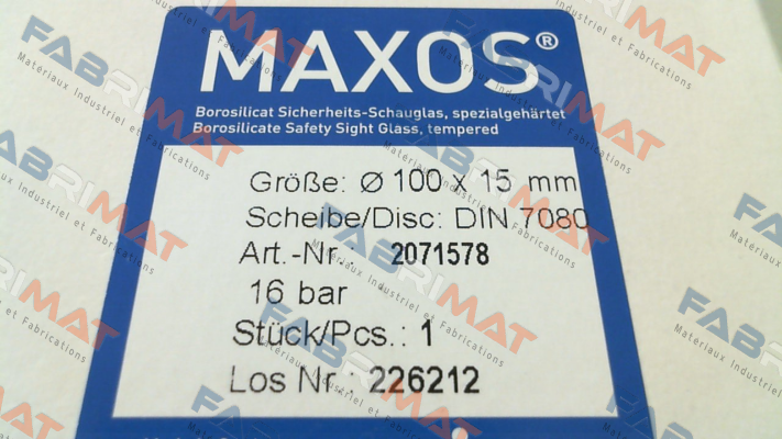 Maxos-DIN 7080  Ø 100 X 15 MM price