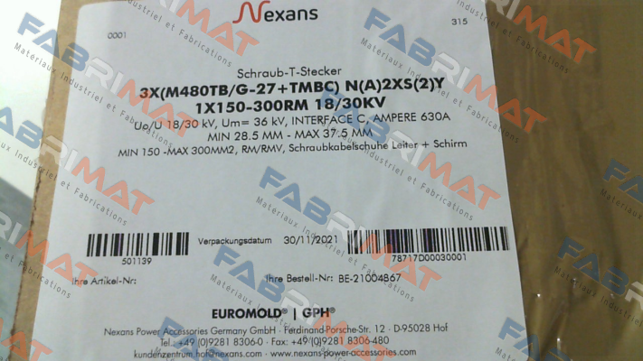 EUROMOLD-P/N:501139; Type:3X(M480TB/G-27+TMBC) price