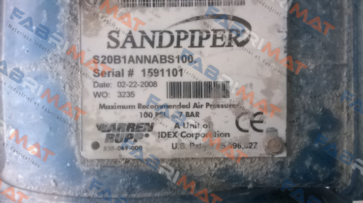 Sandpiper-S20B1ANNABS100, SN:1591101 REPLACED BY S20B1ABBABS600  price