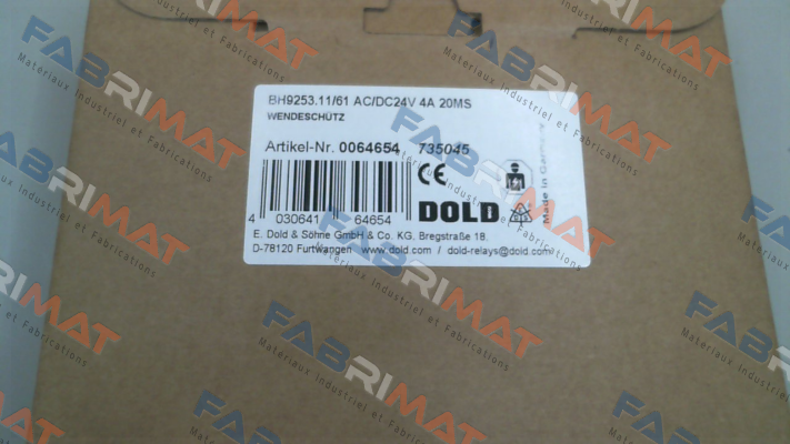 Dold-p/n: 0064654, Type: BH9253.11/61 AC/DC24V 4A 20MS price