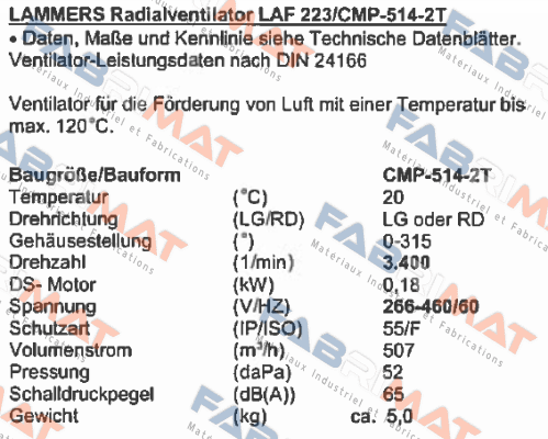 Sodeca-LAF 223/CMP-514-2T-60 HZ price