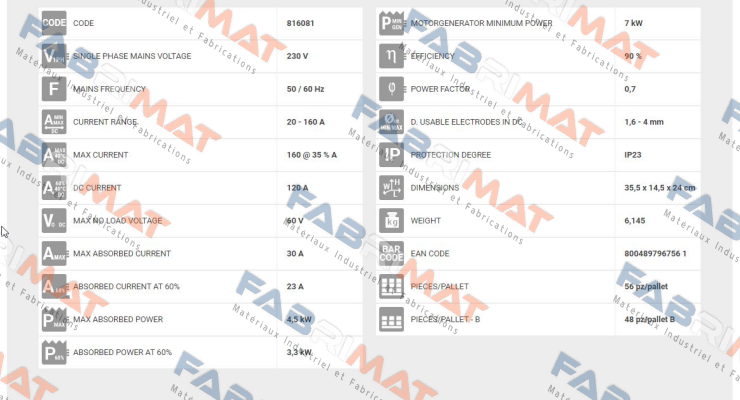 Telwin-P/N: 816080 Type: Infinity 170 + ACX price