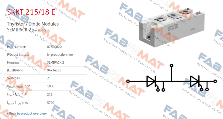 Semikron-07890620 / SKKT215/18 E price