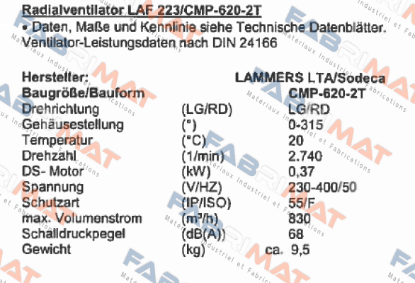 Sodeca-1012558 / CMP-620-2T price